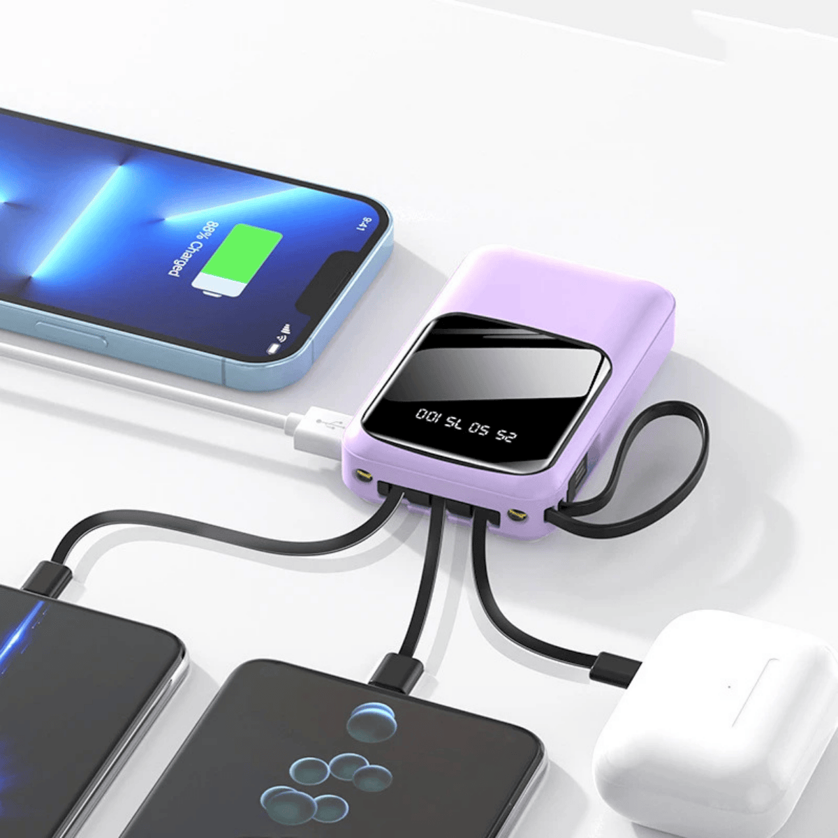 WUW 10000mAh Powerbank Mini Micro, iPhone ve Type C