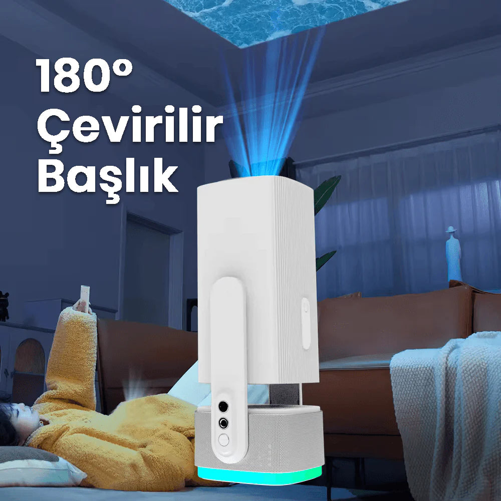Powerbankli Taşınabilir Android 4K Projeksiyon Cihazı
