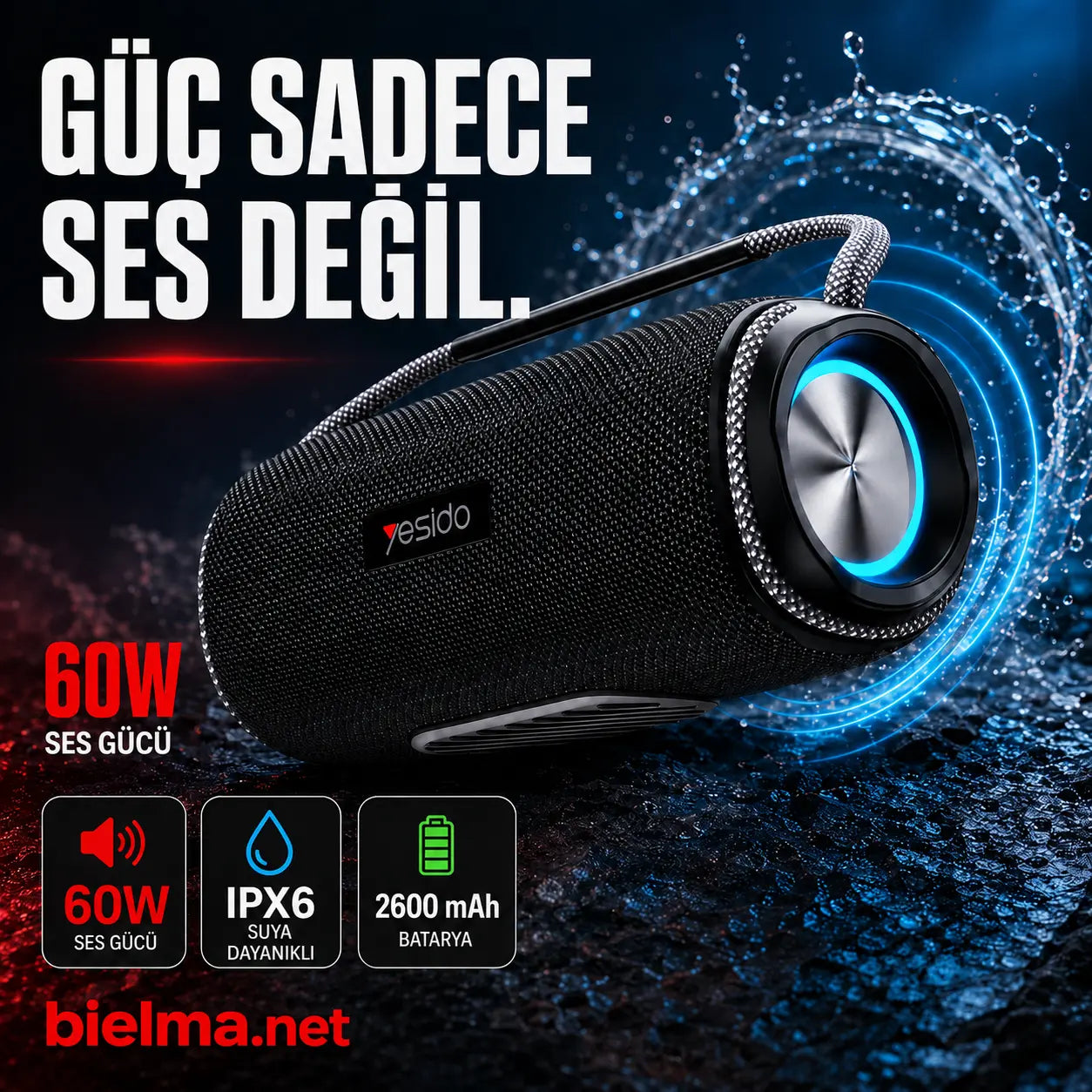 Yesido YSW11 Yeni Seri 60W Kablosuz Bluetooth Hoparlör