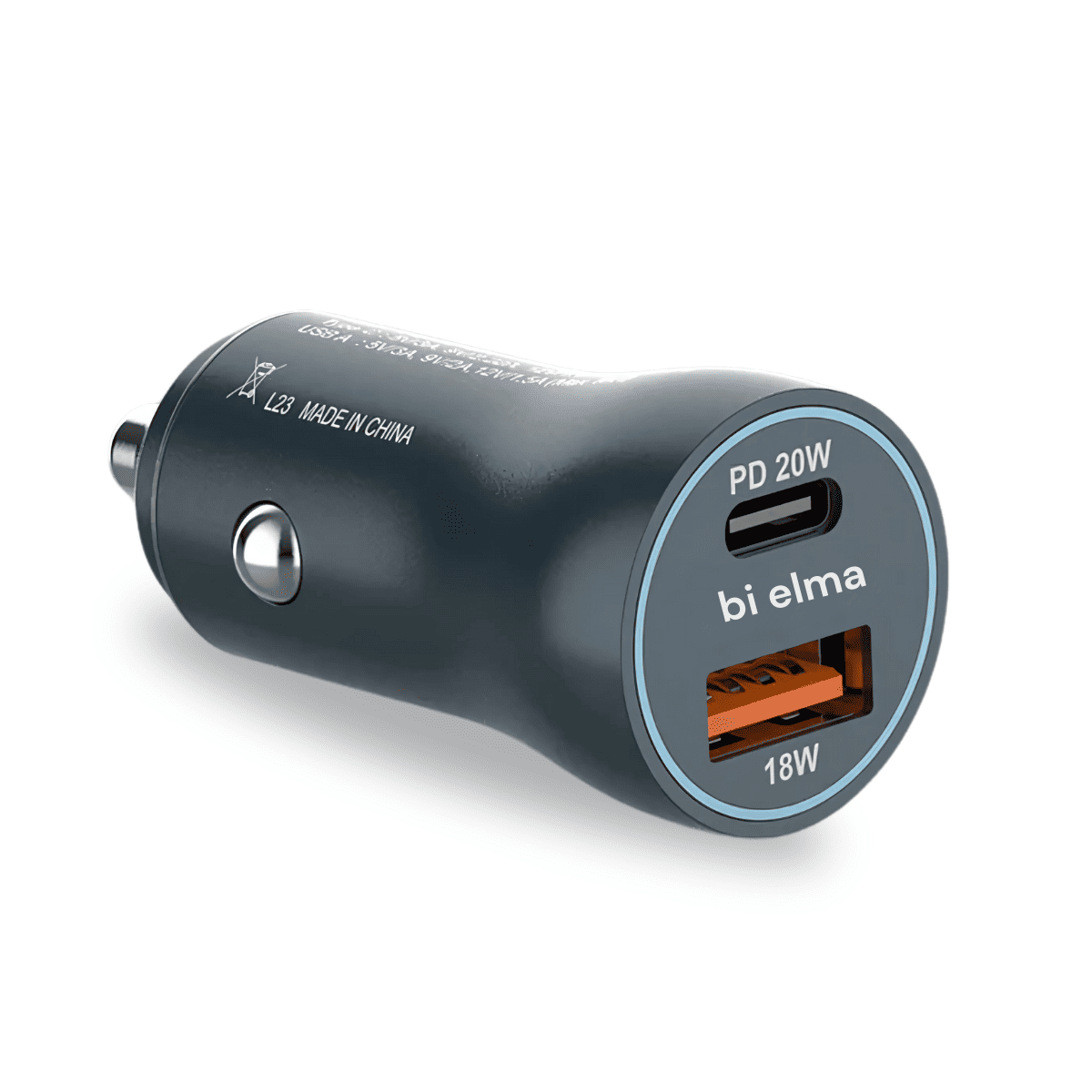 Bi Elma 38W Çift USB ve Type-C QC 3.0 Araç Şarj Cihazı