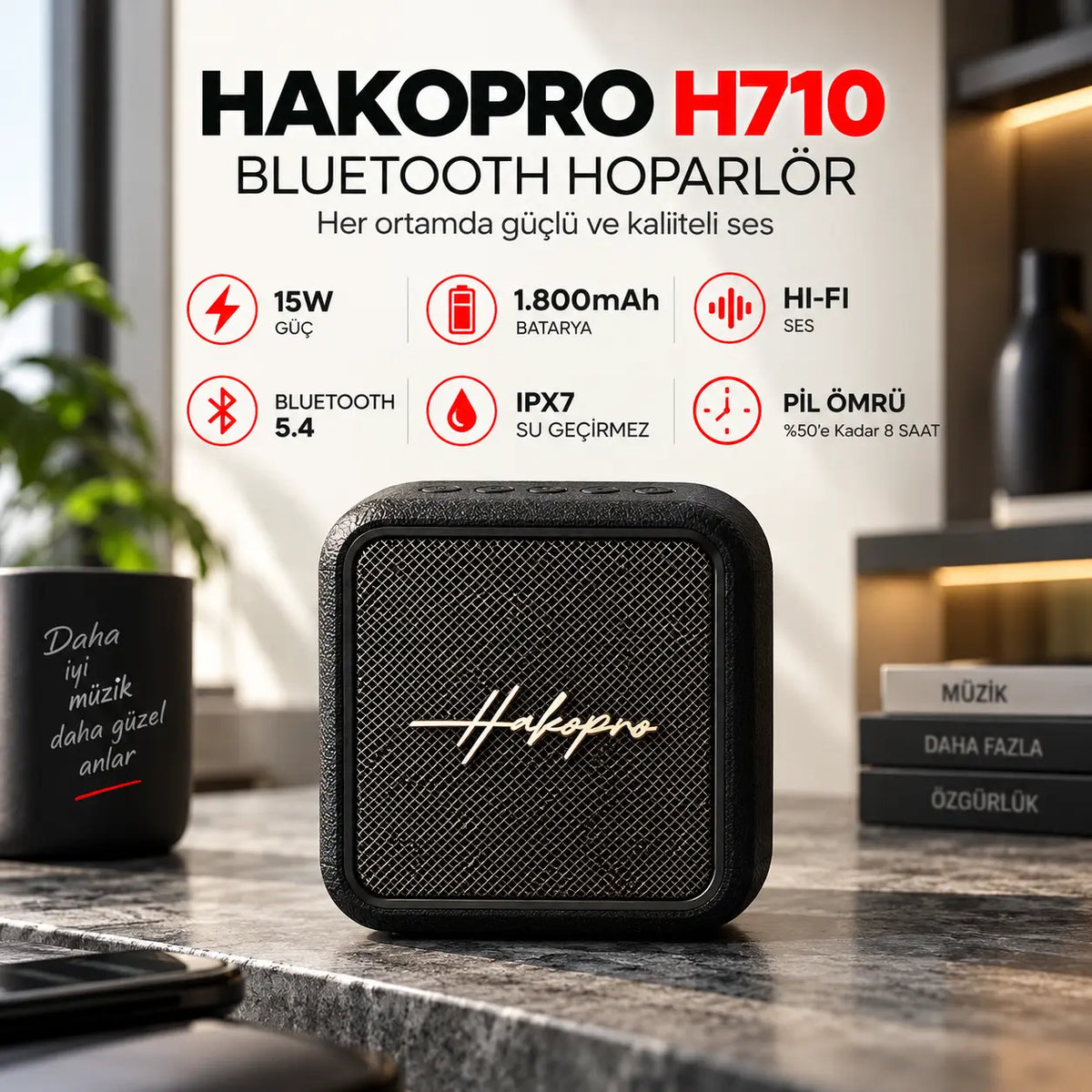 Hako Pro H-710 Taşınabilir Bluetooth Hoparlör