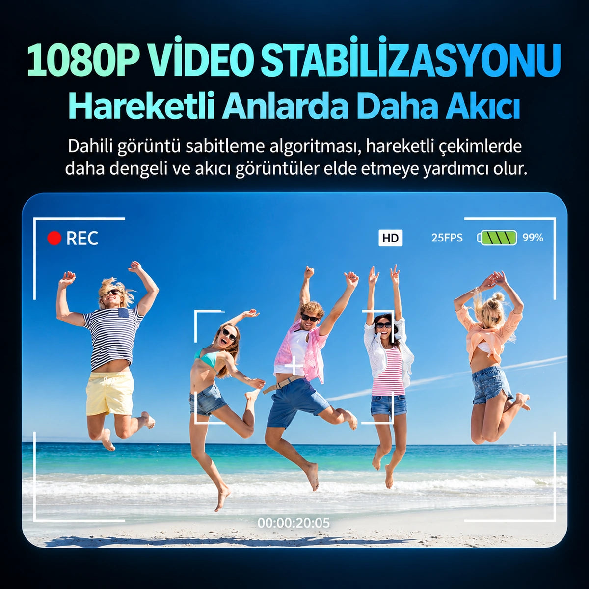 HelloTech CY01 1080P video görüntü stabilizasyonu