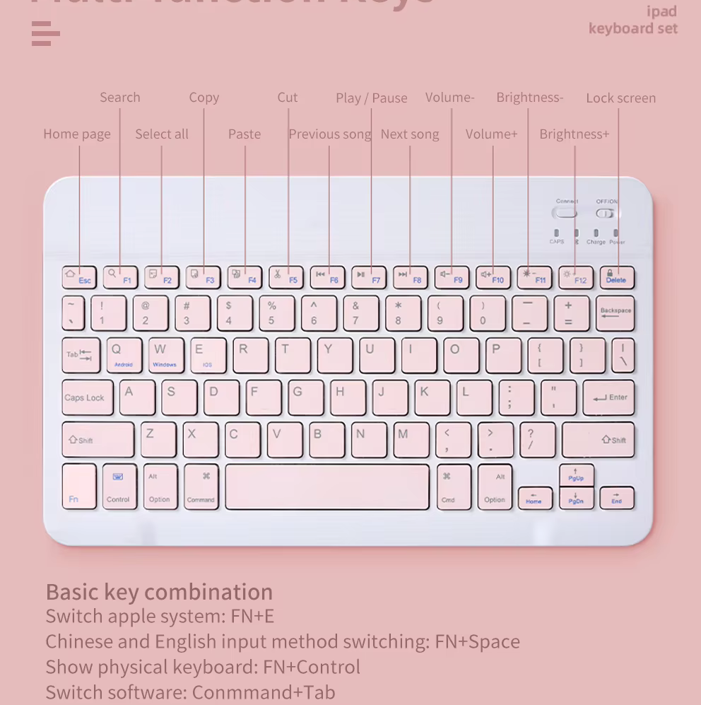 Universal Kablosuz Şarjlı Klavye ve Mouse Seti