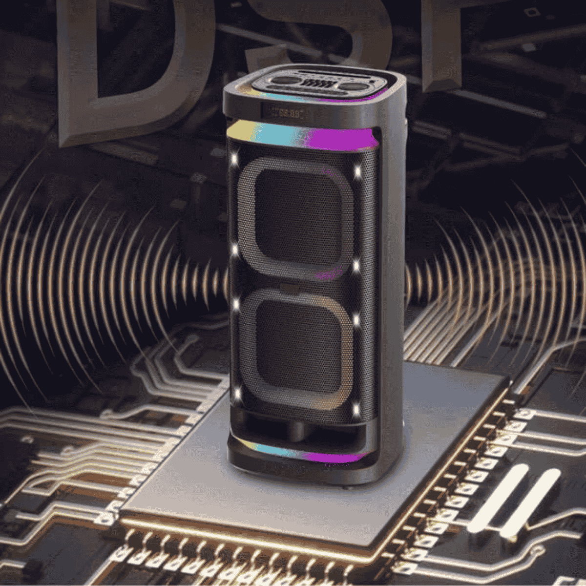 Powerbanklı Mikrofonlu Kumandalı RGB Ledli Taşınabilir Bluetooth Hoparlör