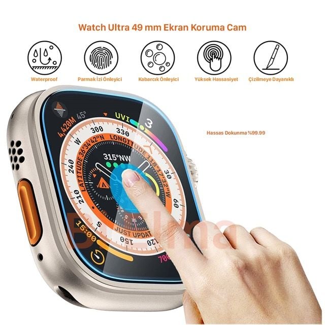 Watch Ultra 49mm Ekran Cam Koruma - Kolay Uygulama