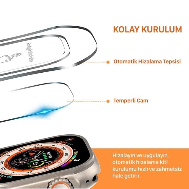 Watch Ultra 49mm Ekran Cam Koruma - Kolay Uygulama