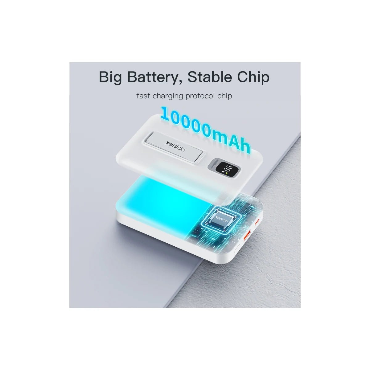 Yesido 10000mAh Manyetik Kablosuz Powerbank - Bi Elma