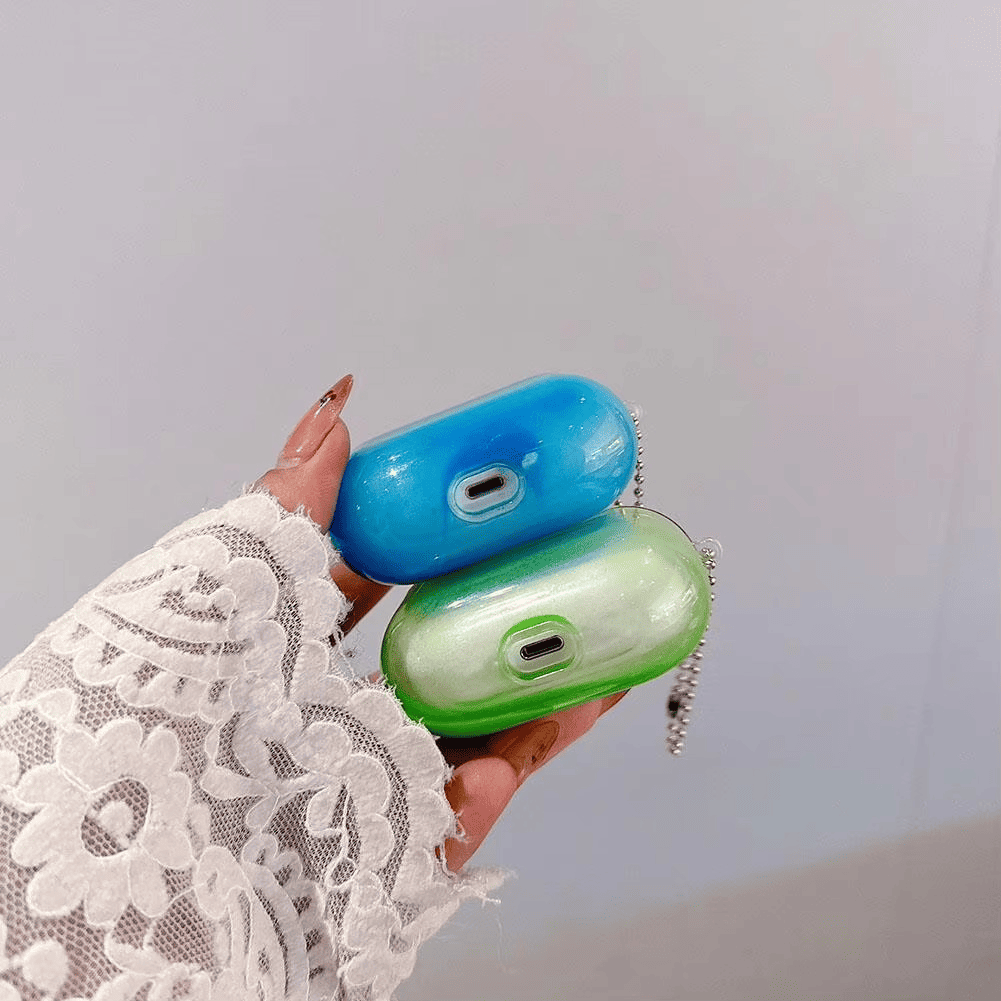 Parlayan AirPods Kulaklık Kılıfı – Floresan Quicksand Sıvı Parlak Kum Kılıf - Bi Elma