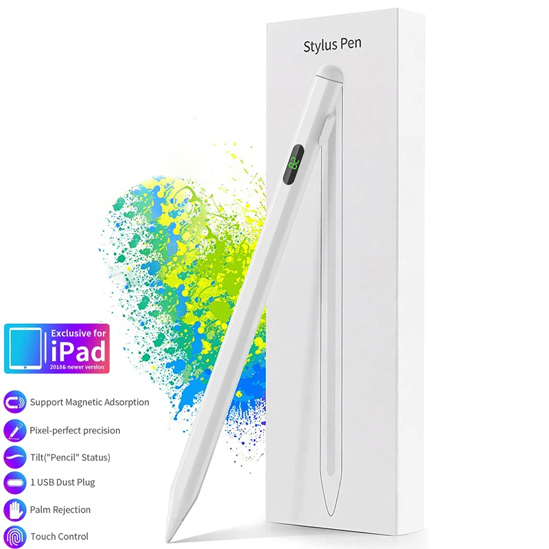 Dijital Göstergeli Kapasitif Stylus iPad Tablet Dokunmatik Kalem - Bi Elma