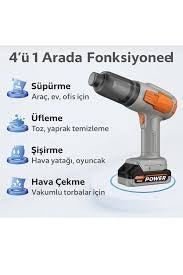 Kablosuz Şarjlı Araç İçi Süpürge (120W | 20kPa | 7500mAh | 8 Parça Aksesuar Seti) - Bi Elma