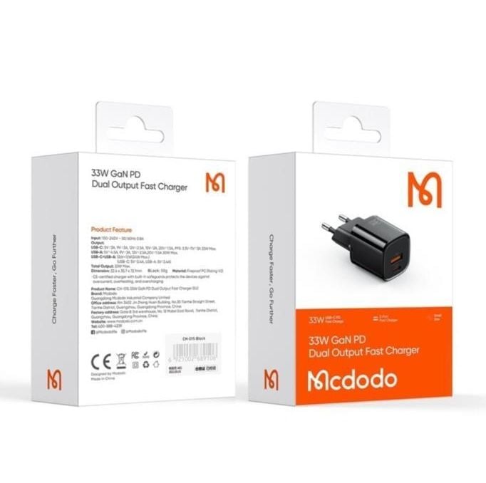 McDodo 33W USB ve Type - c Gan PD Hızlı Şarj Adaptörü - Bi Elma