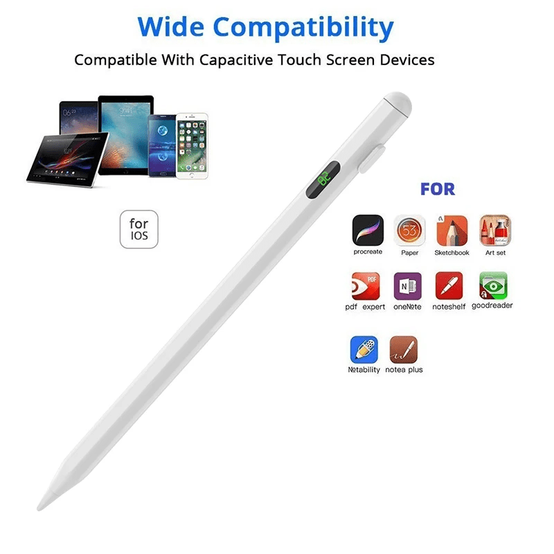 Dijital Göstergeli Kapasitif Stylus iPad Tablet Dokunmatik Kalem - Bi Elma