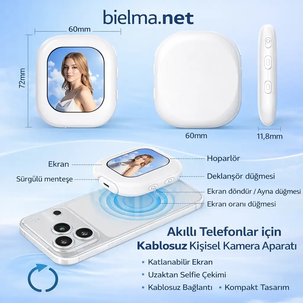 Kablosuz Vlog Selfie Ekranı - Görüntü Aktarıcı - Bi Elma
