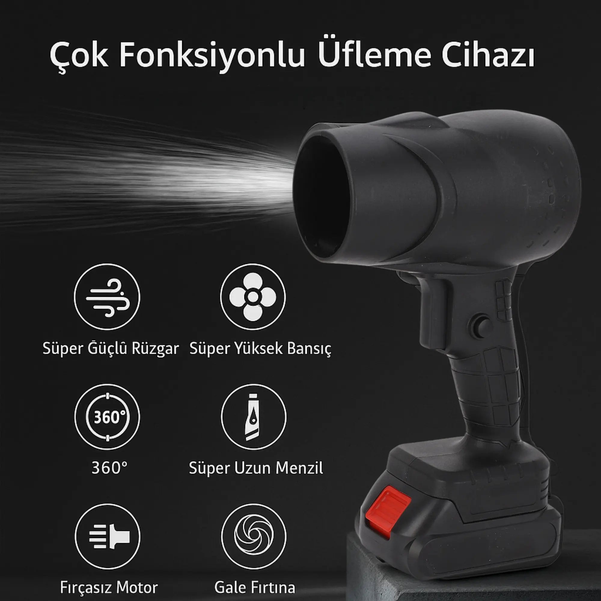68V Kablosuz Güçlü Turbo Fan - Air Blower - Bi Elma