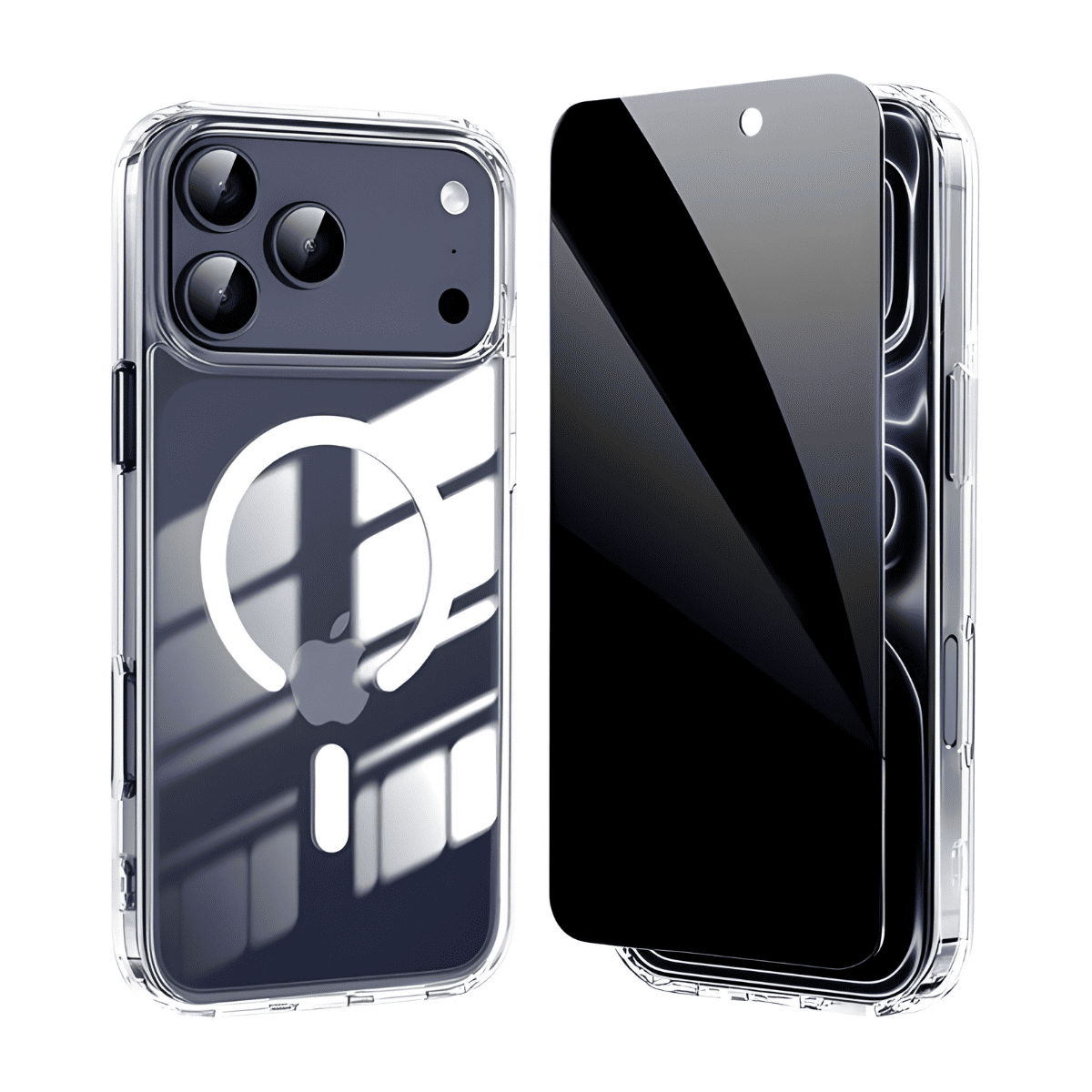 iPhone 17 / 17 Air / 17 Pro / 17 Pro Max MagSafe Sararmaz Kristal Slim Şeffaf Kılıf - Bi Elma