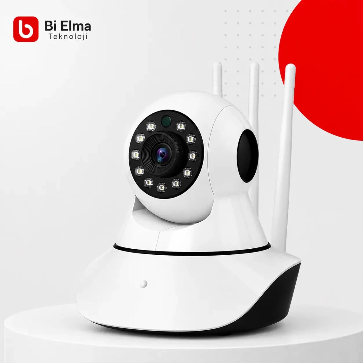3 Antenli Wifi IP Kamera – 1080p HD Güvenlik ve Bebek Kamerası | Gece Görüşlü, Hareket Algılamalı - Bi Elma