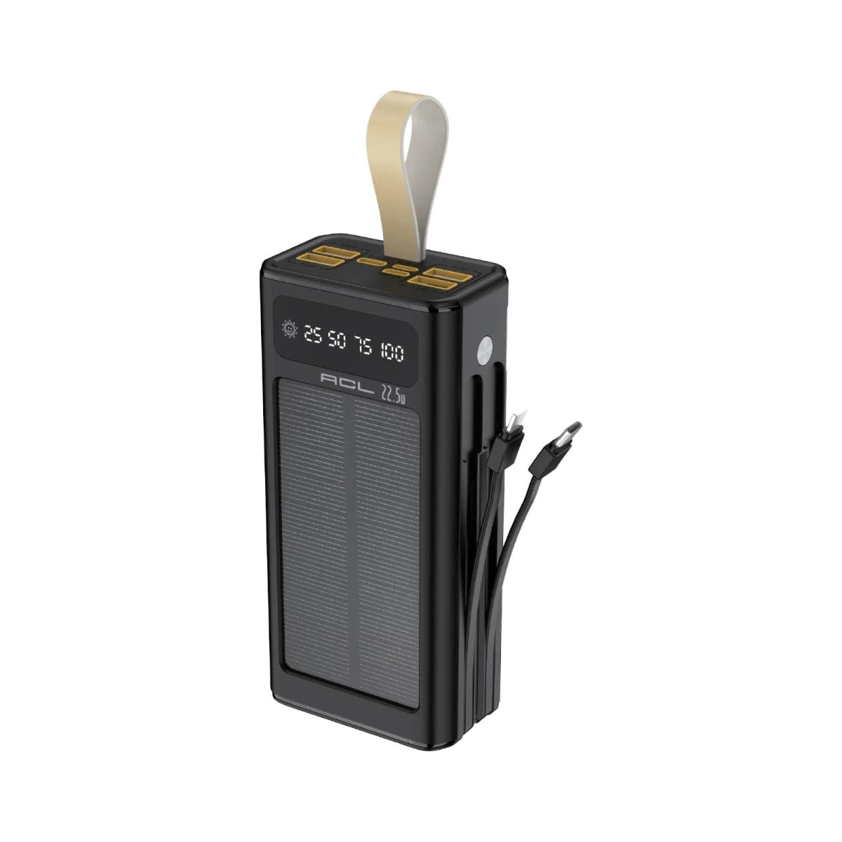 Güneş Enerjili 30.000 mAh Outdoor Powerbank – Solar Panel, 6 Çıkış, LED Fener, 22.5W (Kamp & Doğa) - Bi Elma
