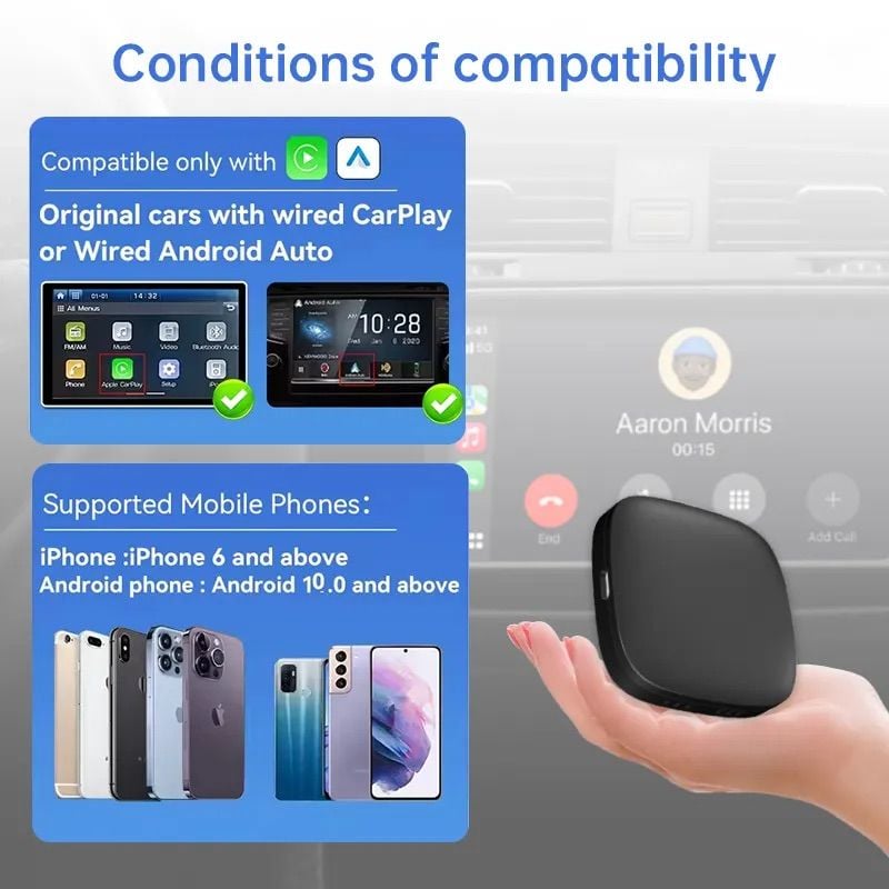 Kablosuz CarPlay Android Box 2gb 16gb Youtube Netflix Disney+ Google Play - Bi Elma