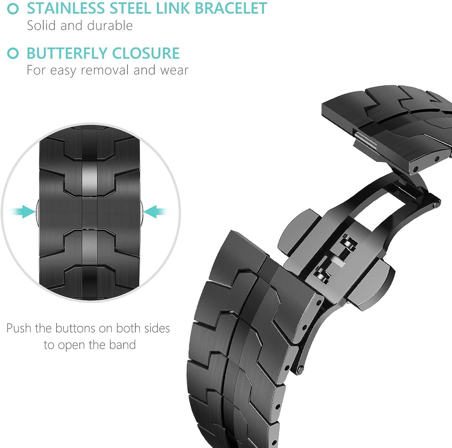 Stanless Premium Ultra V - For Çelik Akıllı Saat Kordon 45mm - Bi Elma