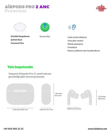Air Pro 2 Anc Kulaklık (Ios ve Android) - Bi Elma
