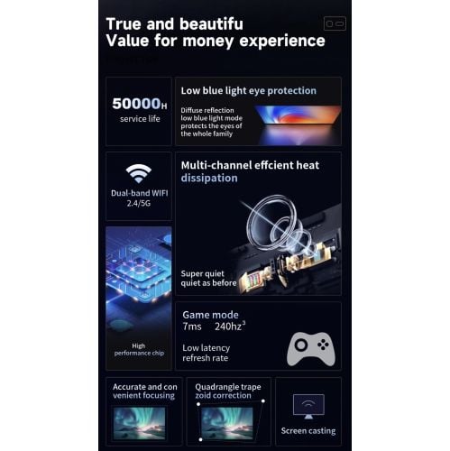 4K Ultra Akıllı Projeksiyon Cihazı Android TV Ev Sinema - Bi Elma