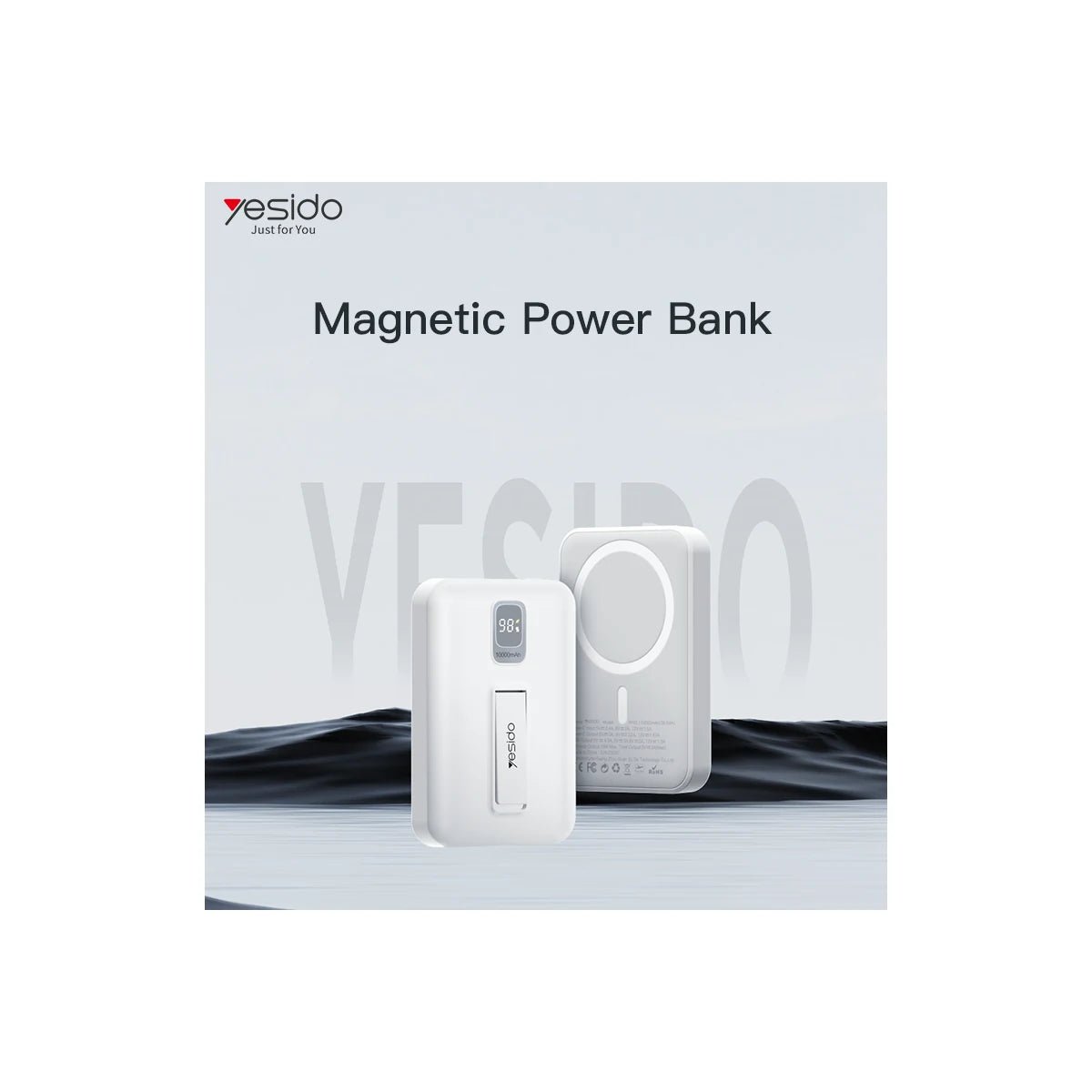Yesido 10000mAh Manyetik Kablosuz Powerbank - Bi Elma