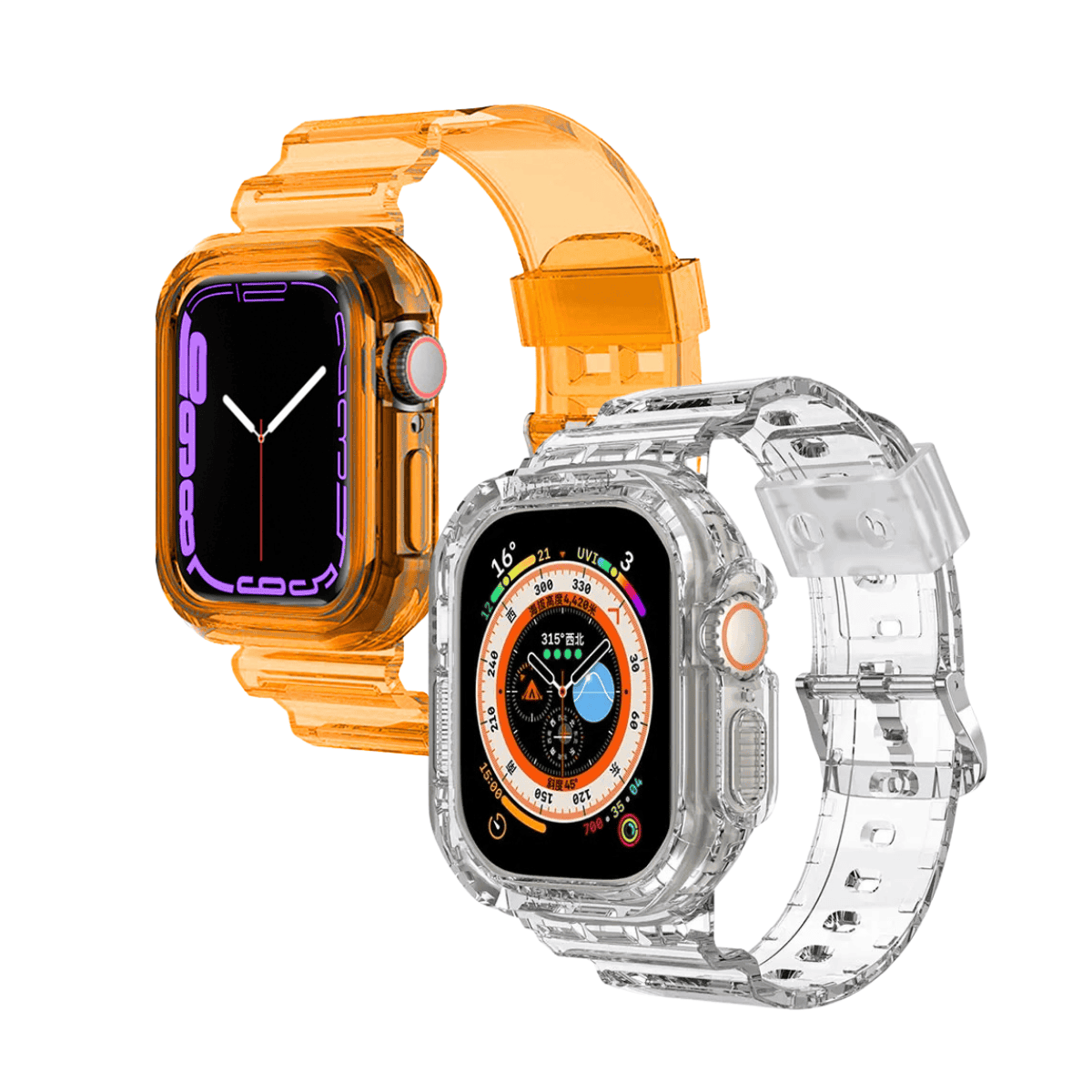 Kasa Korumalı Şeffaf Silikon Akıllı Saat Kordonu - Bi Elma