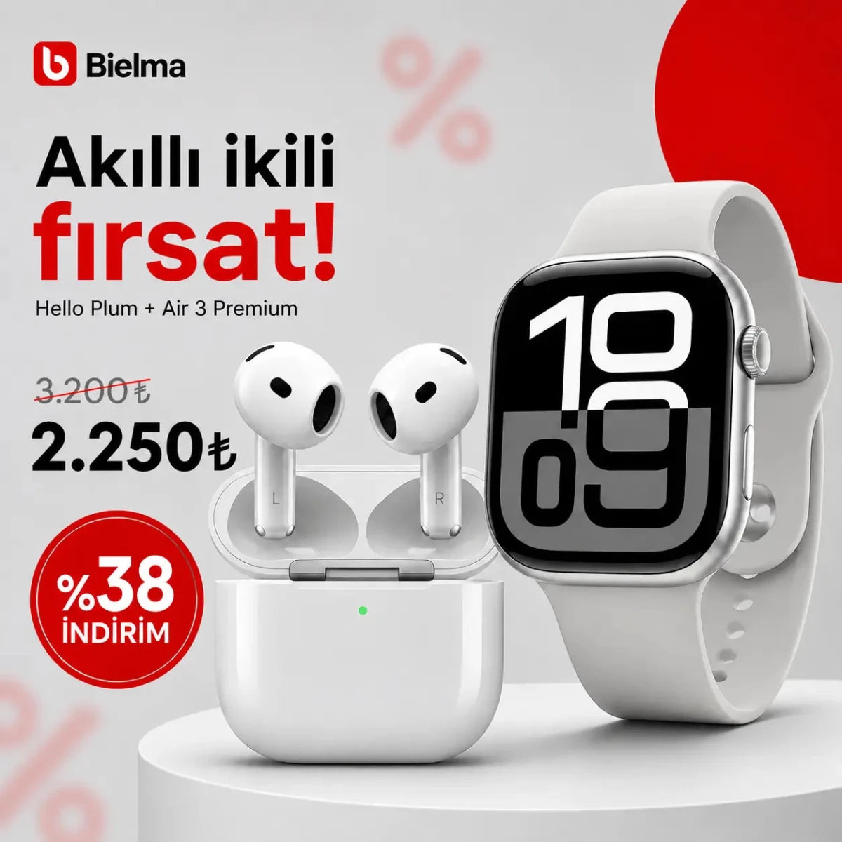 Hello Plum 46mm ve Air 4 ANC- Süper İkili - Bi Elma