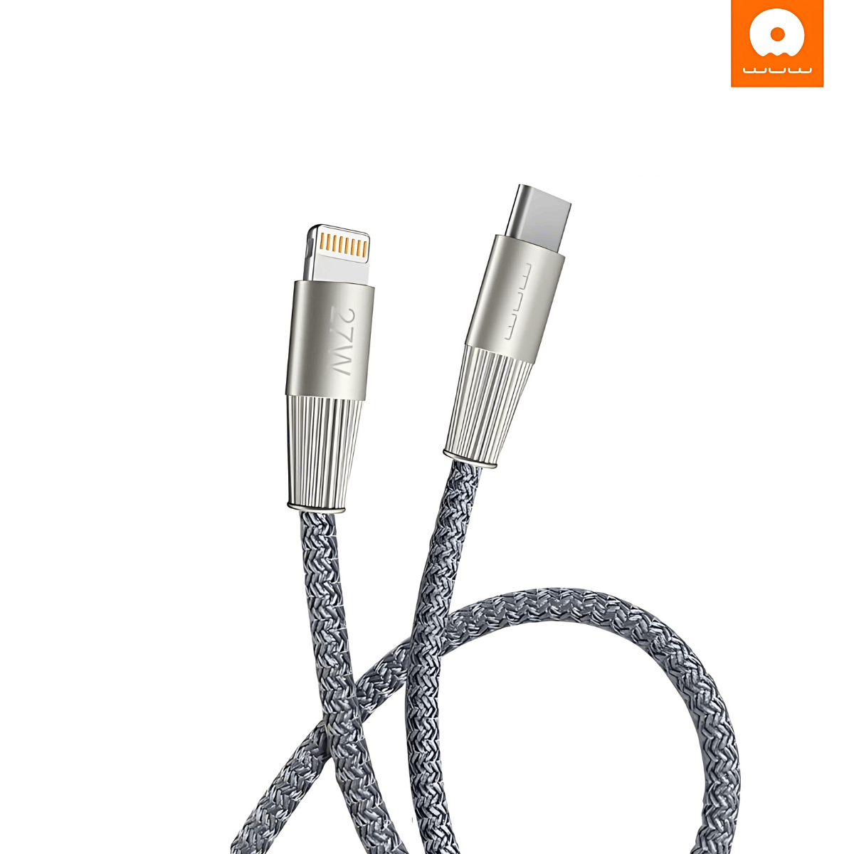 WUW 27W Type-C'den Lightning'e Örgü Şarj ve Data Kablosu