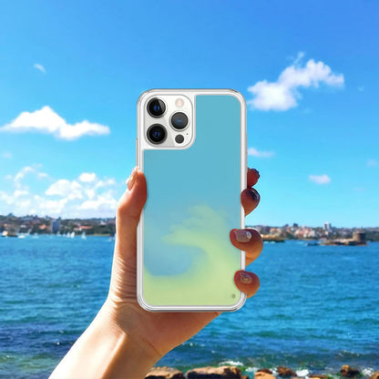 Parlayan iPhone Kılıf – Floresan Quicksand Sıvı Parlak Kum Kılıf