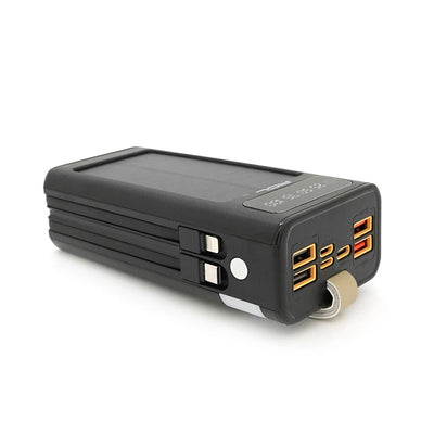 Güneş Enerjili 30.000 mAh Outdoor Powerbank – Solar Panel, 6 Çıkış, LED Fener, 22.5W (Kamp & Doğa)