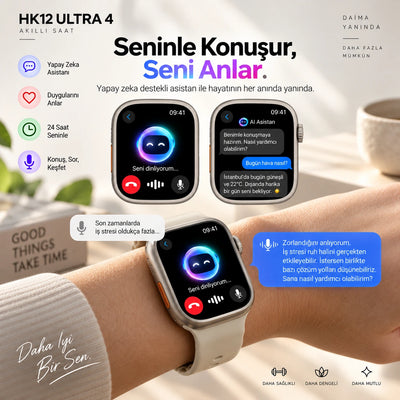 HK12 Ultra 4 49mm AMOLED AI Akıllı Saat – WhatsApp Cevaplama