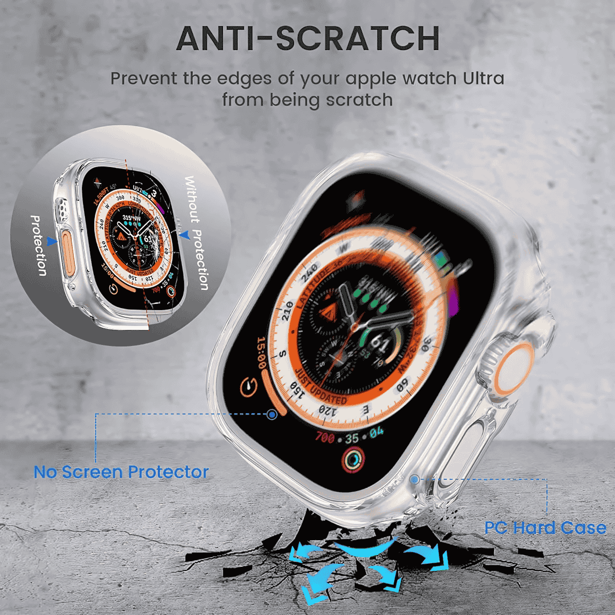 Прозрачный защитный чехол для Watch Ultra Compatible 49 мм