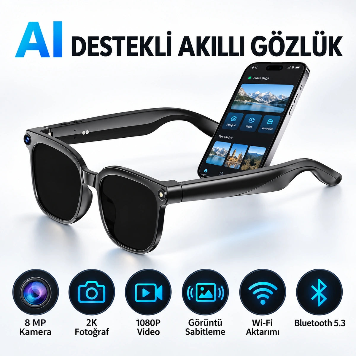 HelloTech CY01 8 MP kamera 2K fotoğraf 1080P video ve bağlantı özellikleri