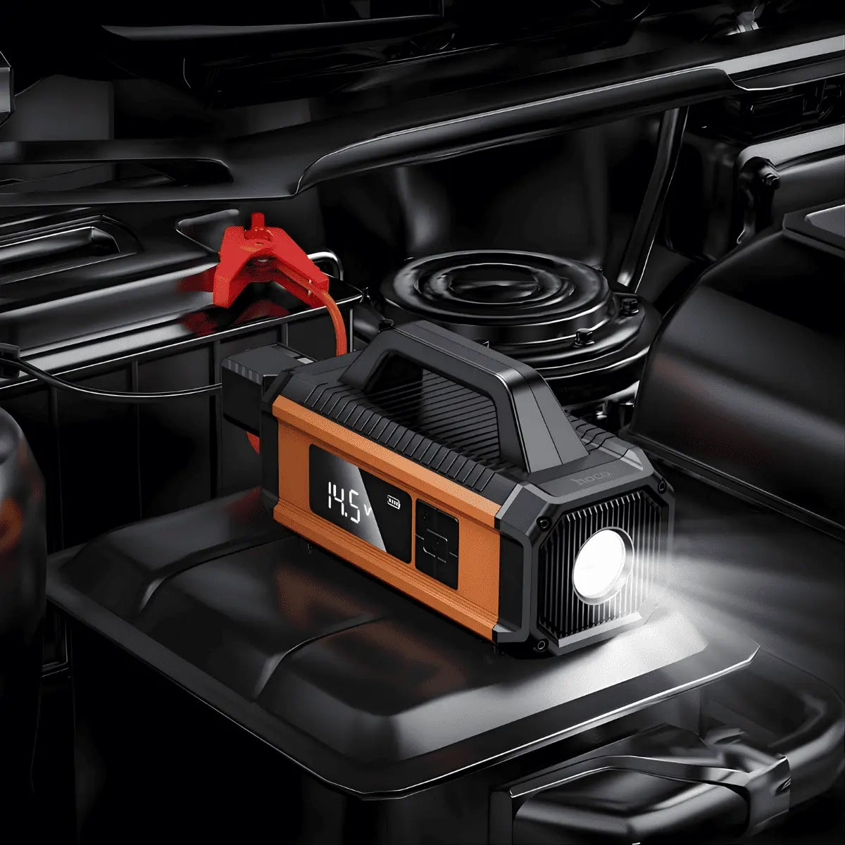 HOCO QS4 Akıllı Araç Takviye & Hava Pompası, 10000mah, Powerbank