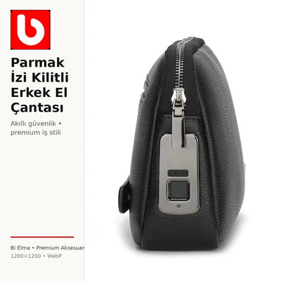 Parmak izi kilitli erkek el çantası genel görünüm - Bi Elma
