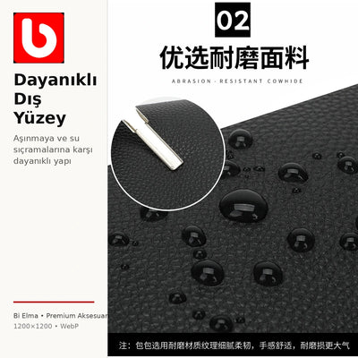 Dayanıklı yüzeyli parmak izi kilitli erkek çantası - Bi Elma