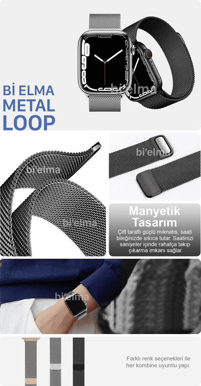 Metal Milano Loop Akıllı Saat Kordonu - Bi Elma