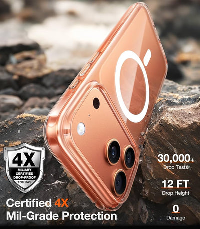 iPhone 17 / 17 Air / 17 Pro / 17 Pro Max MagSafe Sararmaz Kristal Slim Şeffaf Kılıf - Bi Elma