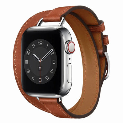 Deri Double Tour Akıllı Saat Kordonu - Bi Elma