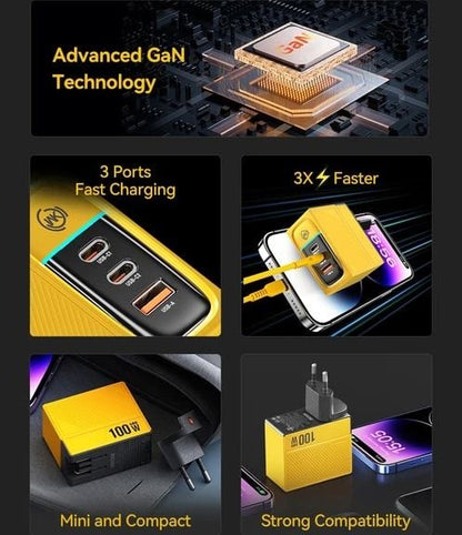 100w Gan Usb Type C Şarj Cihazı Adaptör - Bi Elma