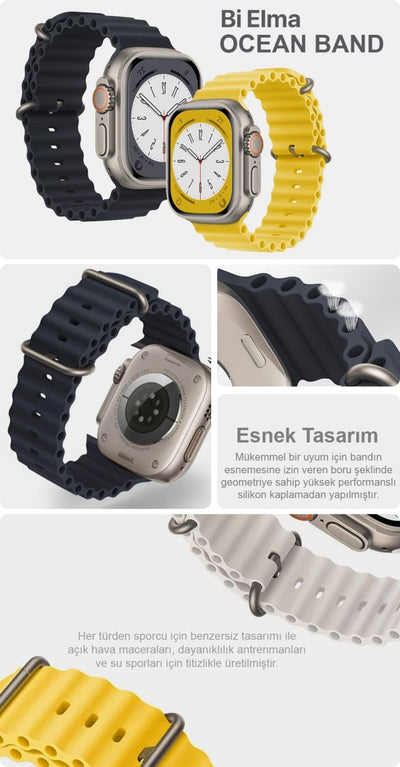 Ocean Spor Silikon Akıllı Saat Kordonu - Bi Elma