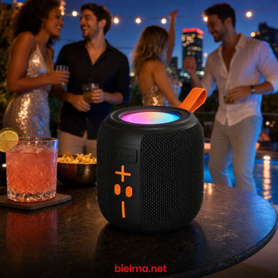 Bluetooth Hoparlör 6W LED Işıklı Taşınabilir Kablosuz Speaker Usb/tf Kart Destekli 1500 Mah - Bi Elma