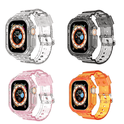 Kasa Korumalı Şeffaf Silikon Akıllı Saat Kordonu - Bi Elma