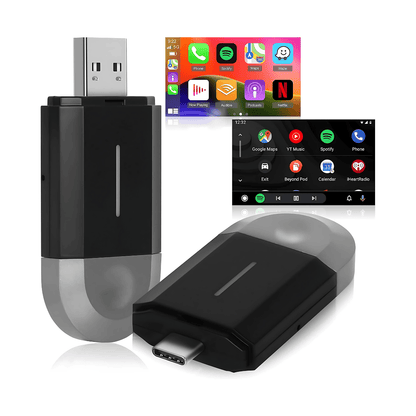 Kablosuz Araç CarPlay & Android Auto USB ve Type C Bluetooth Adaptör - Bi Elma