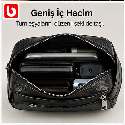 Akıllı Parmak İzi Kilitli Deri El Çantası - Bi Elma