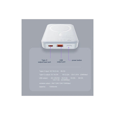 Yesido 10000mAh Manyetik Kablosuz Powerbank - Bi Elma