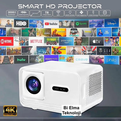 4K Ultra Akıllı Projeksiyon Cihazı Android TV Ev Sinema - Bi Elma