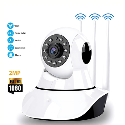 Wifi Kablosuz 3 Antenli IP Kamera - Bi Elma