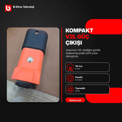 HelloTech V2L Type 2 Elektrikli Araç Güç Çıkış Adaptörü –Togg, Hyundai, Kia ve KGM - Bi Elma